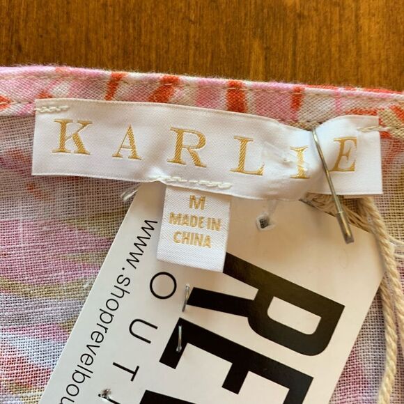 Karlie Bali Dress Linen New With Tags M - Picture 7 of 9